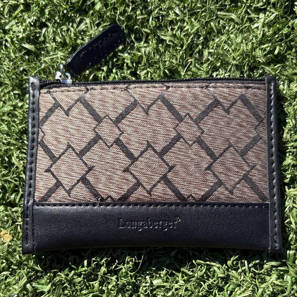 Longaberger Black & Brown Coin Purse - Mini Change ID Card Wallet